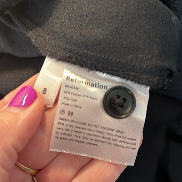 Reformation Della Black Button Front Jumpsuit 8 - Picture 11 of 11